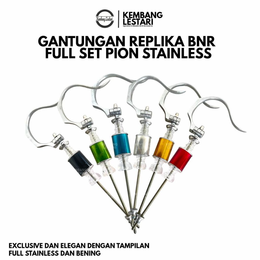 Gantungan Lipat BNR Plus Pion Stainless Warna Gantungan Cantolan Sangkar Kandang Kotak Burung Kacer