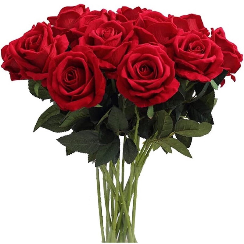 Bunga Mawar Hias Plastik - Rose Artificial Flower - Bunga Buatan Dekorasi Pesta Tangkai Mawar JUMBO