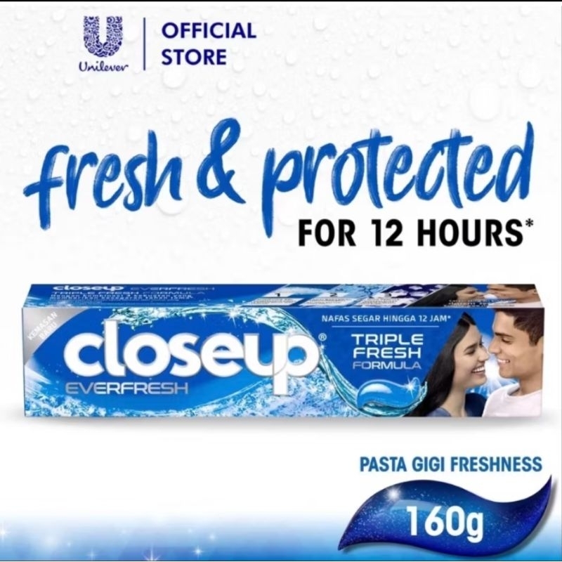 Closeup Close Up Pasta Gigi Everfresh Icy White Anti Bacterial 160gr Odol Toothpaste