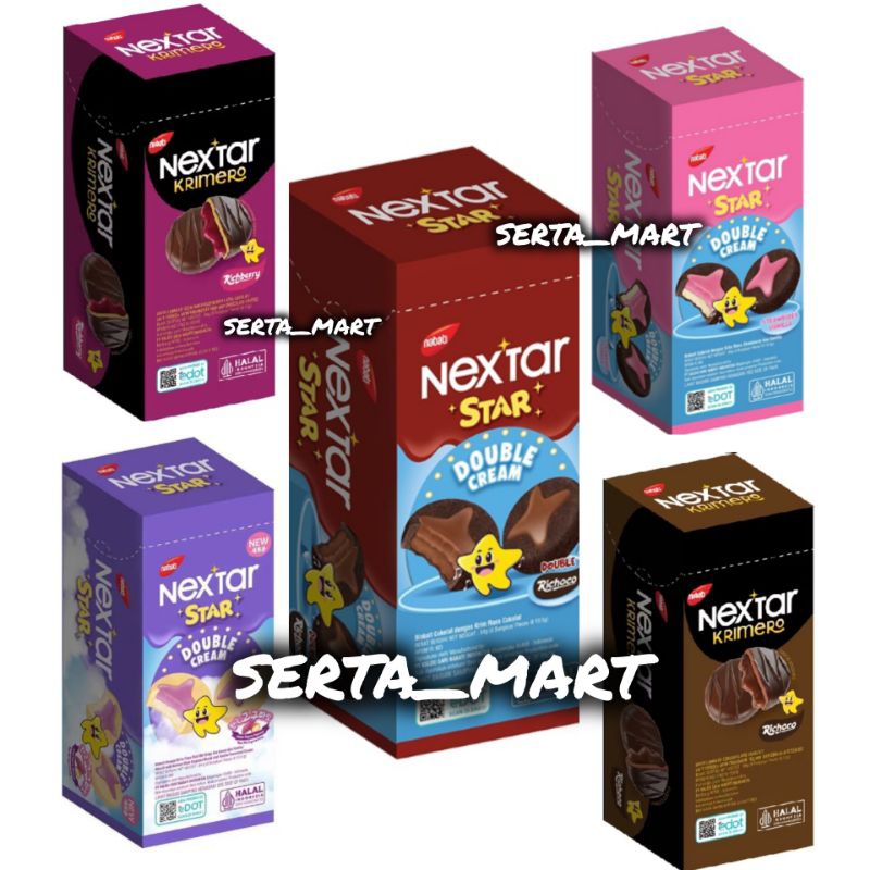 

Nabati Nextar Krimero / Nextar Star Richoco / Richberry 80gr - Biskuit Double Cream / Cookies Nextar Krimero