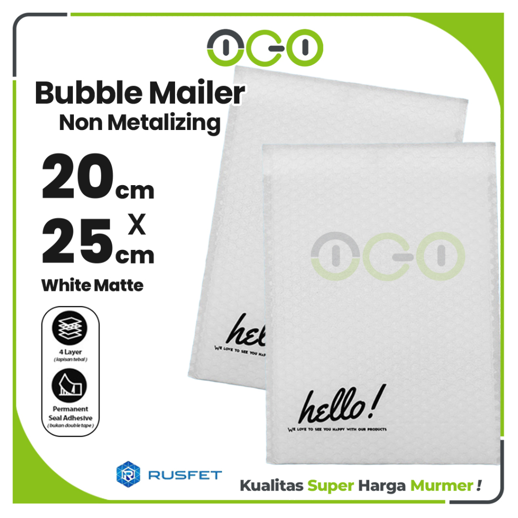 

Amplop Bubble Mailer Hello Series Putih 20 x 25 cm Harga Satuan / Amplop Packing Online Shop Rusfet