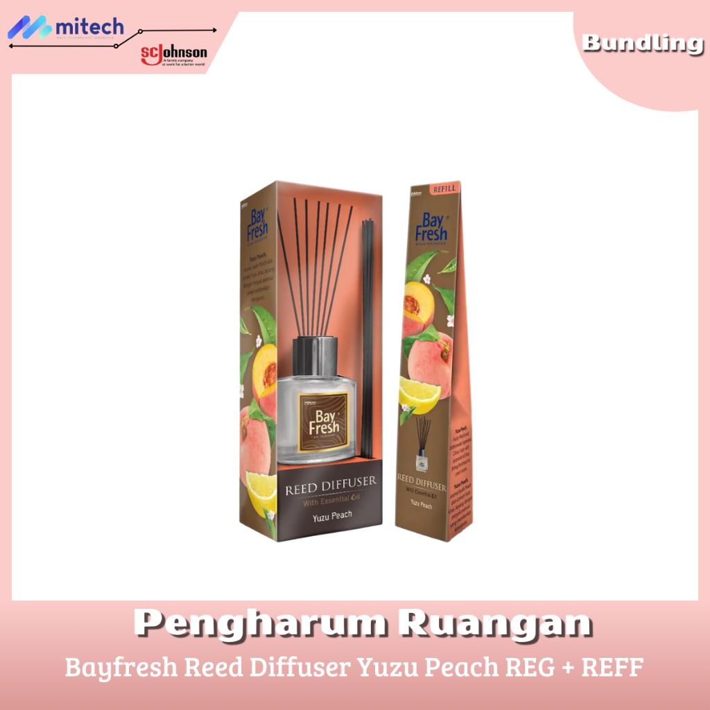 Bayfresh Reed Diffuser Yuzu Peach Pengharum Ruangan + Refill