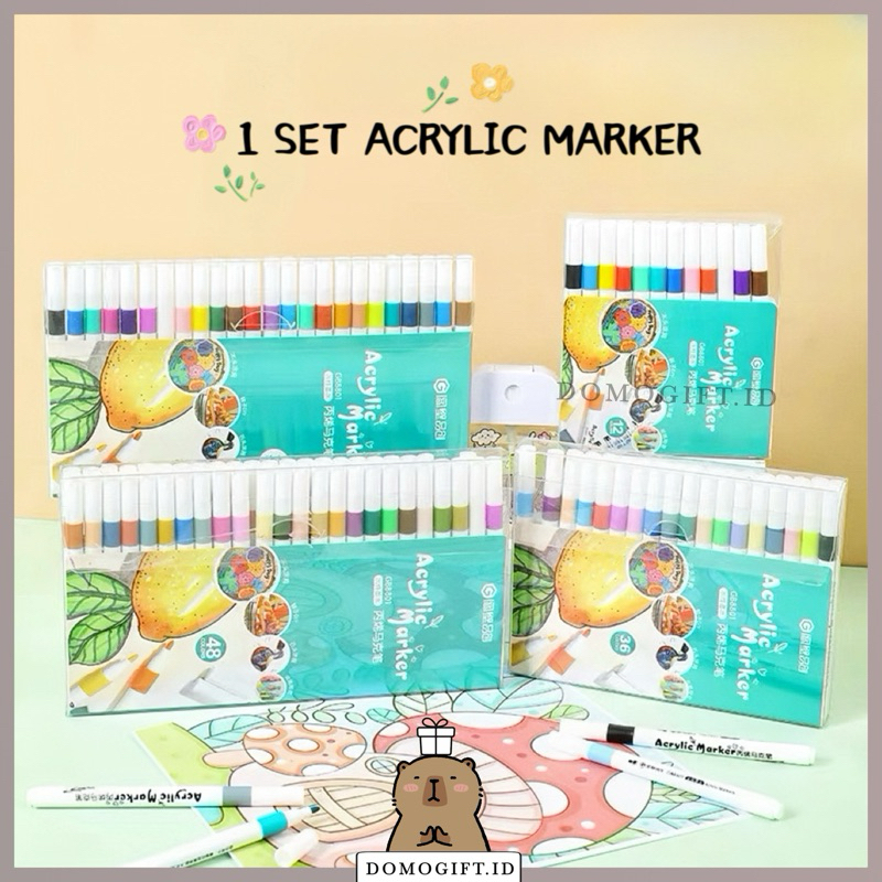 

1 Set Highlightre Sketch Marker Copic Spidol Warna Warni Stabilo Highlighter Waterproof Box Set AT10