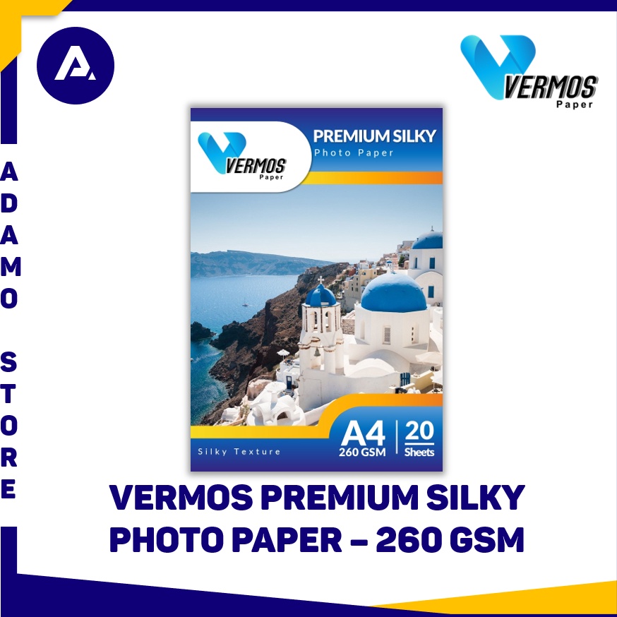 

KODE N64B Kertas Foto Vermos Premium Silky Photo Paper A4 26 gsm