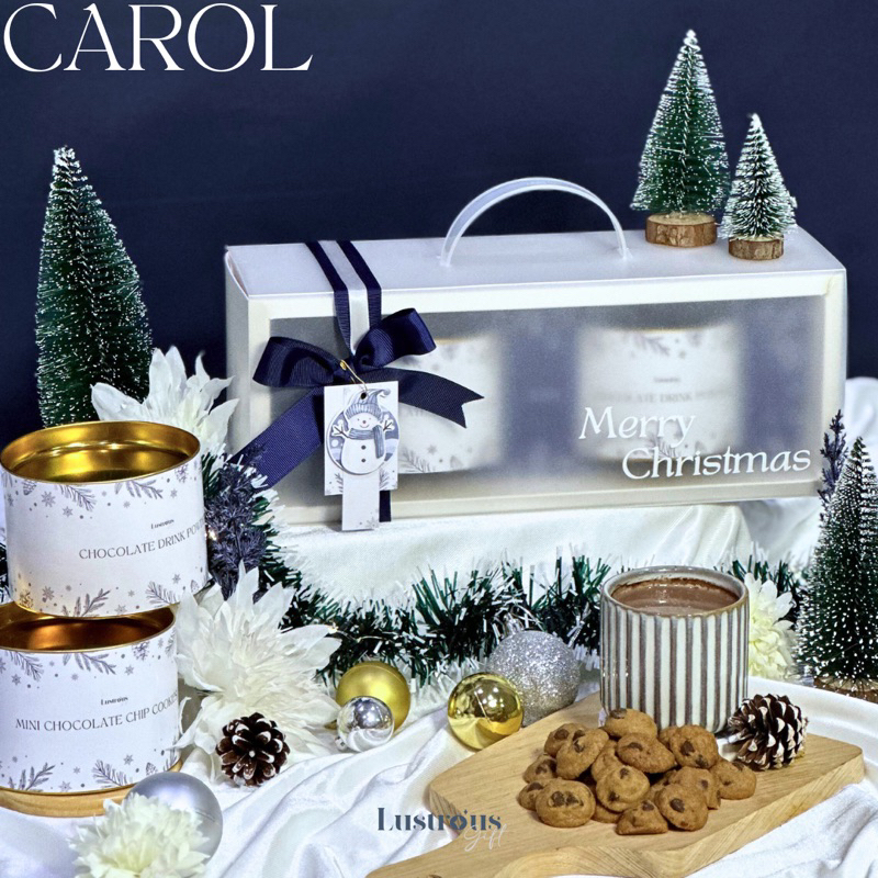 

CAROL Package Christmas Gift Hampers Natal mini chocolate chip cookies hot chocolate powder