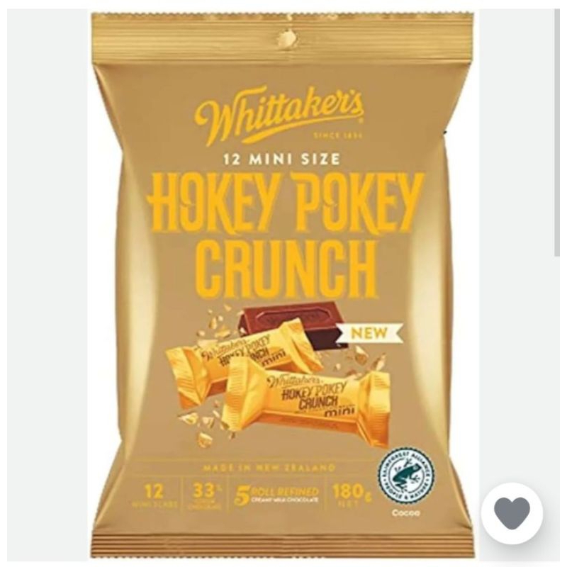

whittaker's mini size hokey pokey crunch 180gr