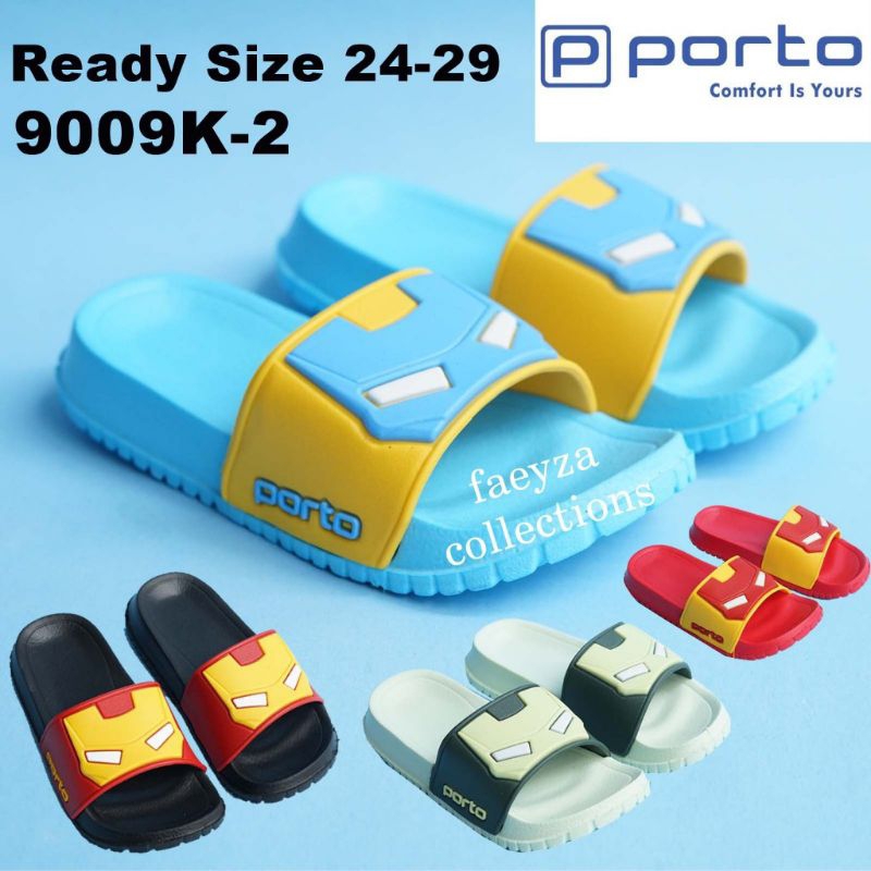 Sandal anak Laki-Laki Porto 9009 K-2 Karakter Ironman sandal slop on anak ringan keren murah