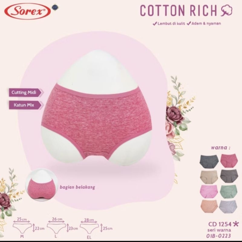 SOREX Cd Wanita Cotton Rich Lembut 1254 CD SOREX Katun Premium