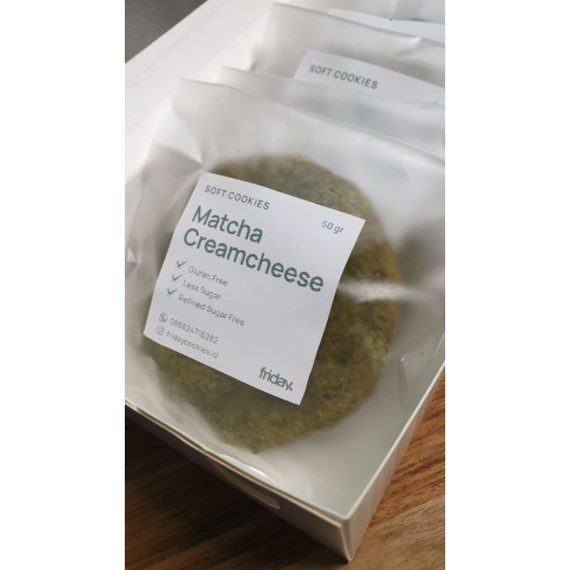 

Soft Cookies matcha Creamcheese-Gluten free, less sugar dan refined sugar free