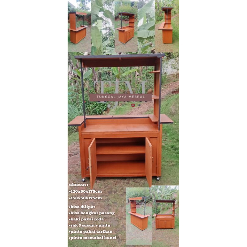 Diskon Booth lipat portable/minibar dapur portable/ Promo Booth portable/Booth kayu murah/Booth jual