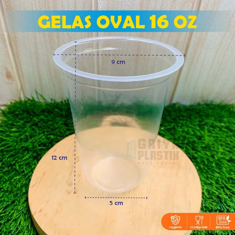 

Ukf5Pc6F4H (Kuliner.Kita) [50 Pcs] Gelas Oval 16Oz 14Oz Cup Oval Gelas Plastik Gelas Minuman Cup
