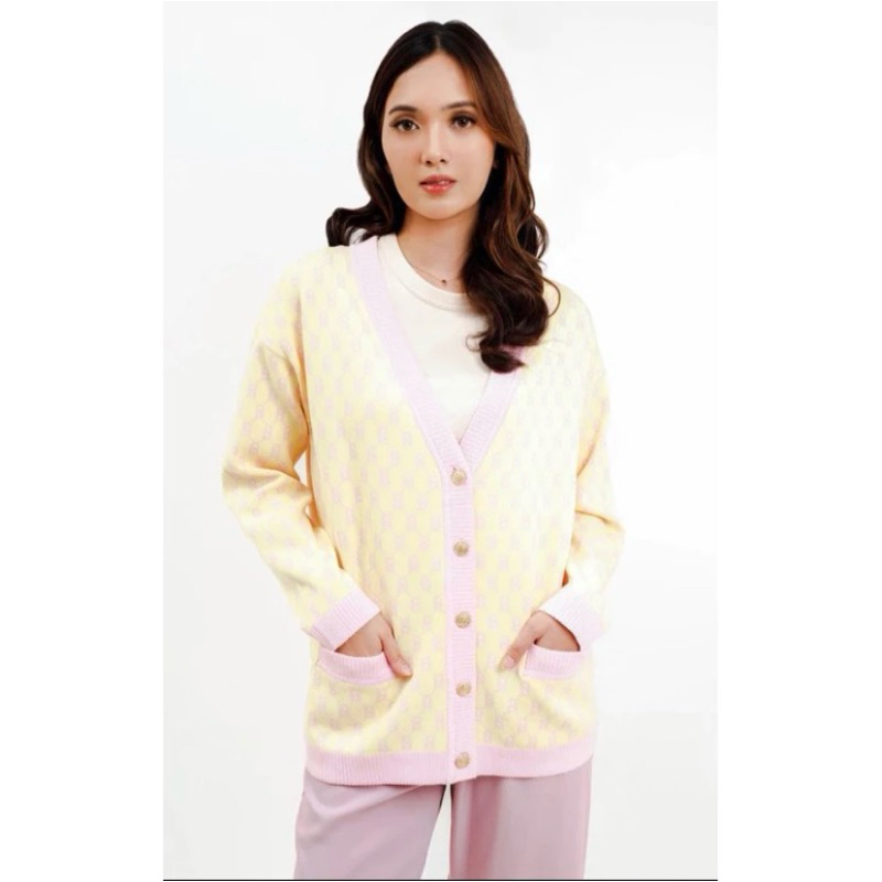 Buttonscarves signature monogram cardigan - Candy