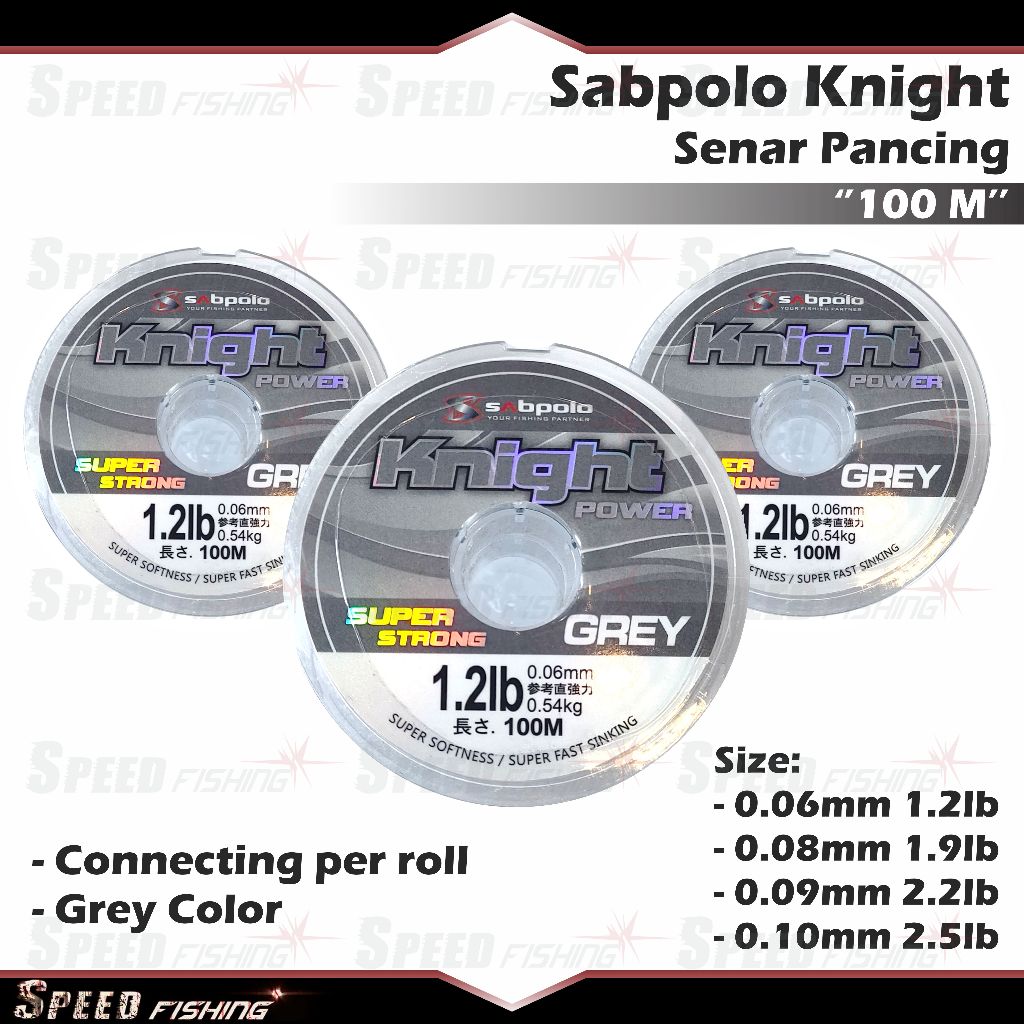 Senar Pancing Sabpolo Knight Power 100m Connecting Grey Senar Pancing Nylon