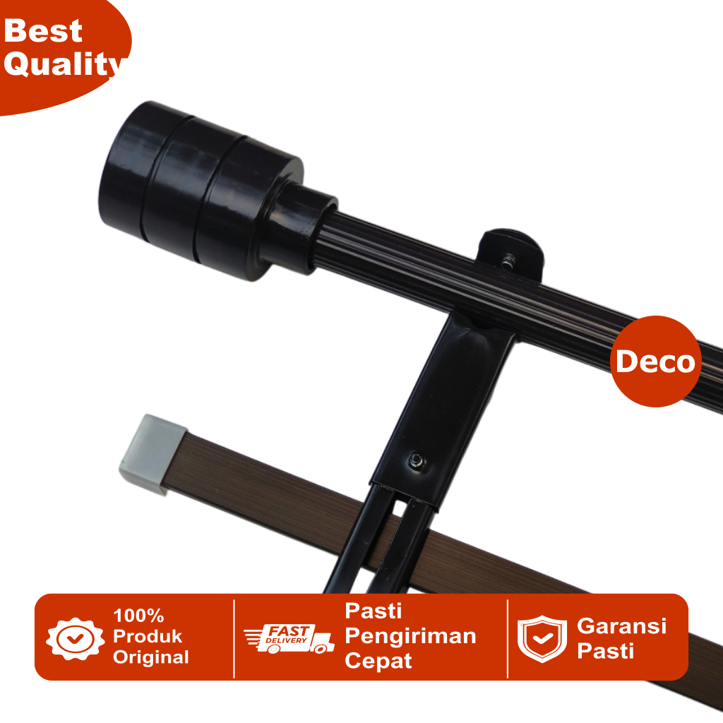 Decomart - Tiang Gorden Batang Horden Jendela Minimalis Full Set Bonus Buble Warp Varian Warna