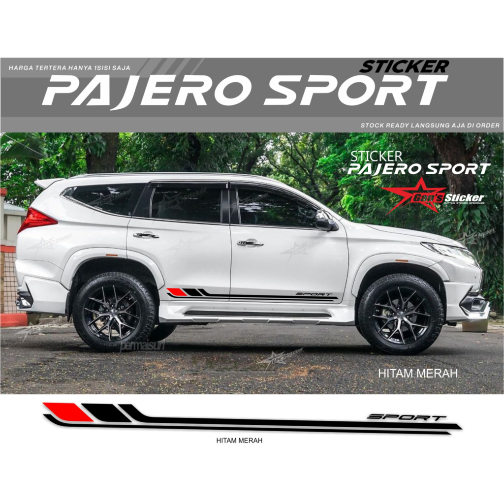 variasi sticker pajero sport aksesoris mitsubishi pajero sport cutting sticker pajero sport