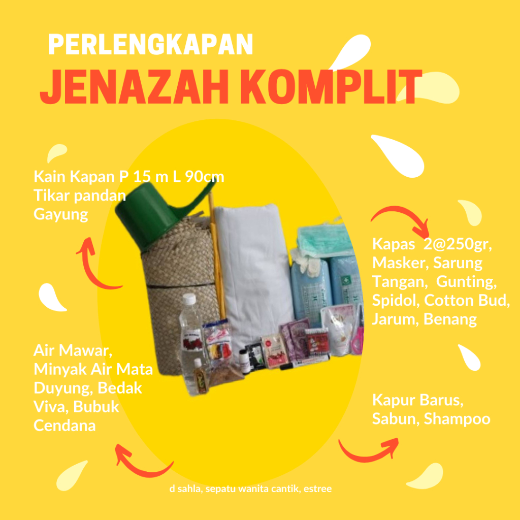 PERLENGKAPAN JENAZAH KOMPLIT LENGKAP KAIN KAFAN KUALITAS TERBAIK SESUAI DENGAN SYARIAT ISLAM DALAM M