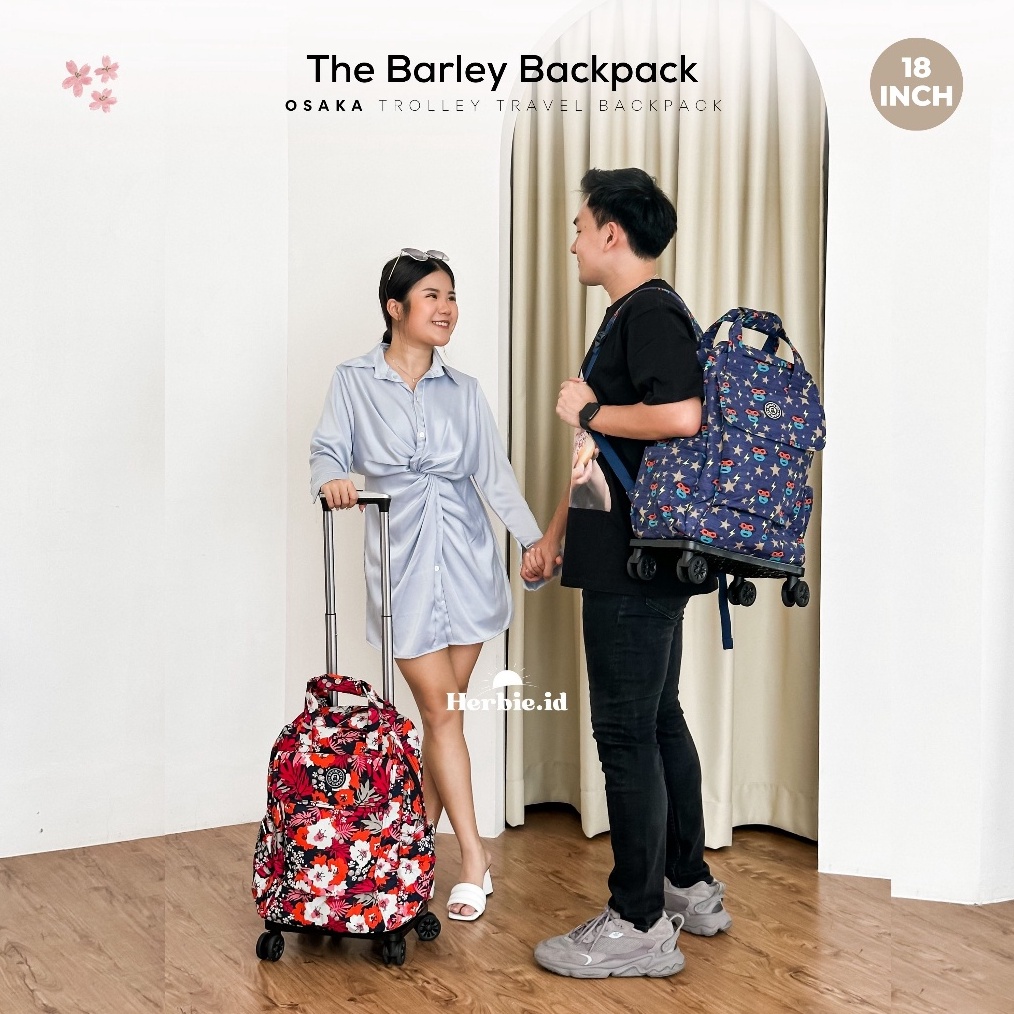 KODE M82W THE GAUDI TAS RANSEL TROLI THE GAUDI FASHION KOREA BARLEY BAHAN PARASUT ANTI AIR RODA 4 TR