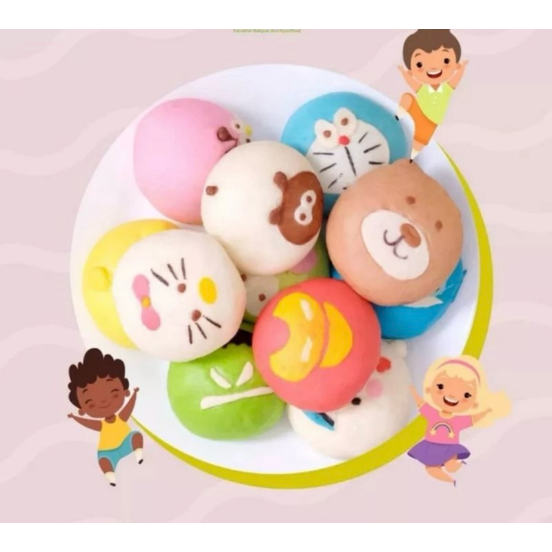 

Bakpao Karakter lucu rasa coklat, 1 bungkus isi 6