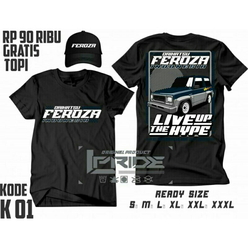 KAOS DAIHATSU FEROZA FREE TOPI