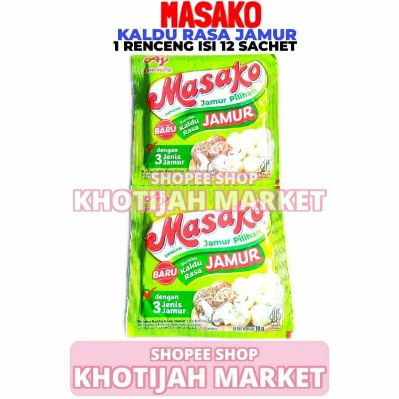 

Kaldu Jamur Masako 1 Renceng Isi 12 Sachet