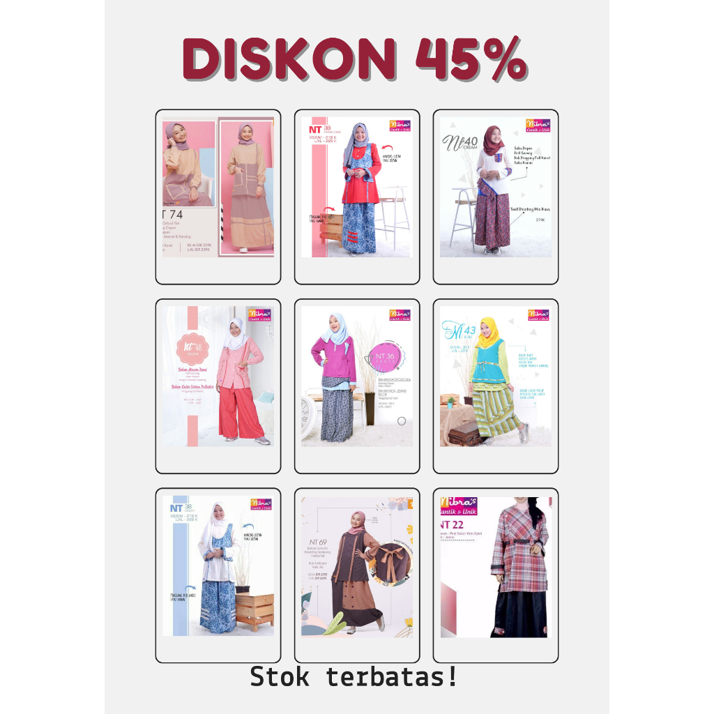 Nibras Teen Setelan Baju Muslim Remaja Atasan Bawahan SIZE M L XL