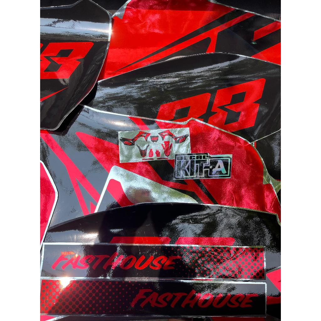 Decal stiker CRF 150L motif merah hitam