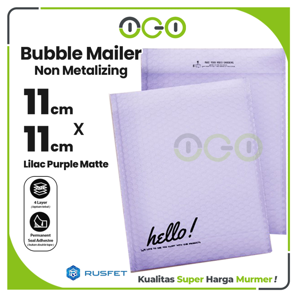 

Amplop Bubble Mailer Ungu Lilac Purple 11 x 11 cm Harga Satuan / Amplop Packing Olshop Hello Rusfet