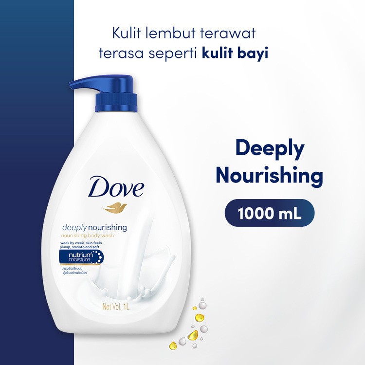 Dove Sabun Mandi Cair Deeply Nourishing BOTOL  Pump 1000ml / 1000 ml