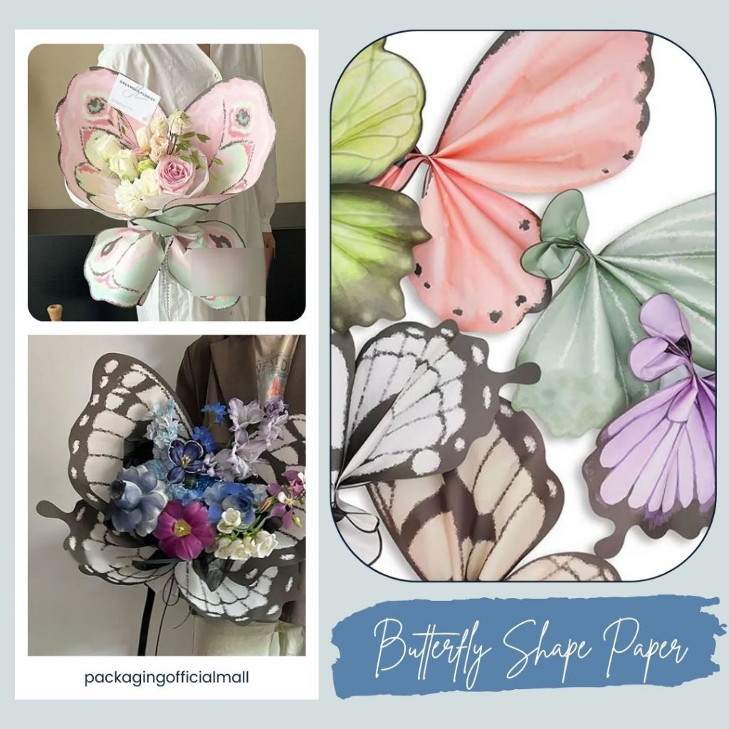 

BUTTERFLY SHAPE PAPER / CELLOPHANE / FLORIST PAPER / KERTAS BUKET BUNGA / WRAPPING WRAPPER