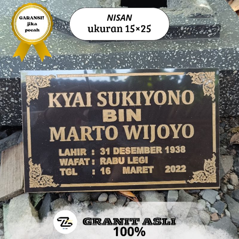 BATU NISAN Tulisan Nama Kijing GRANIT ASLI
