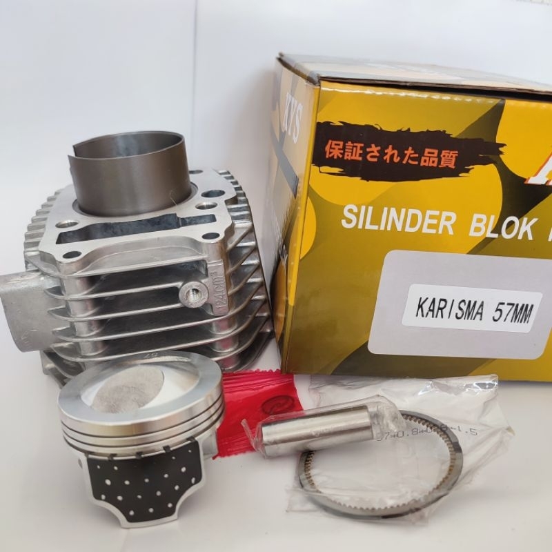 BLOK SEHER BORING PAKET BORE UP SUPRA X 125 LAMA KARISMA KIRANA WAVE 125 57MM 57 MM