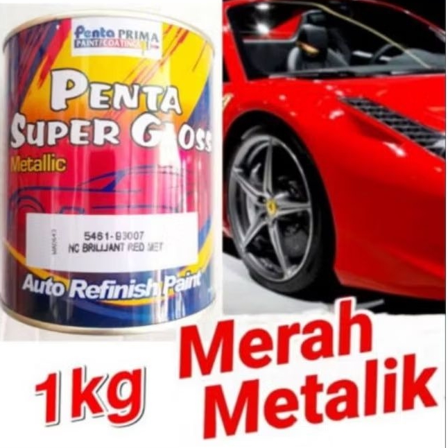 Cat Penta Super Gloss 5461-93007 NC Brilliant Red Met 1Kg Merah Metalik Metalic Metallic Duco Duko
