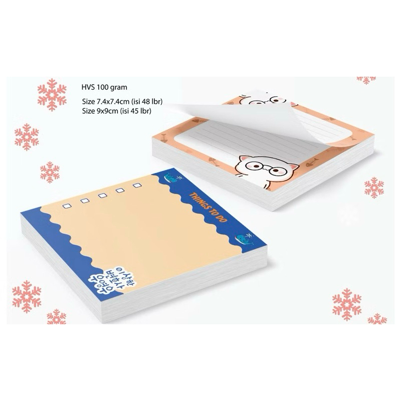 

CUSTOM SOUVENIR MEMO PAD CUTE CAT NOTEPAD 50LEMBAR PAPER 8x8