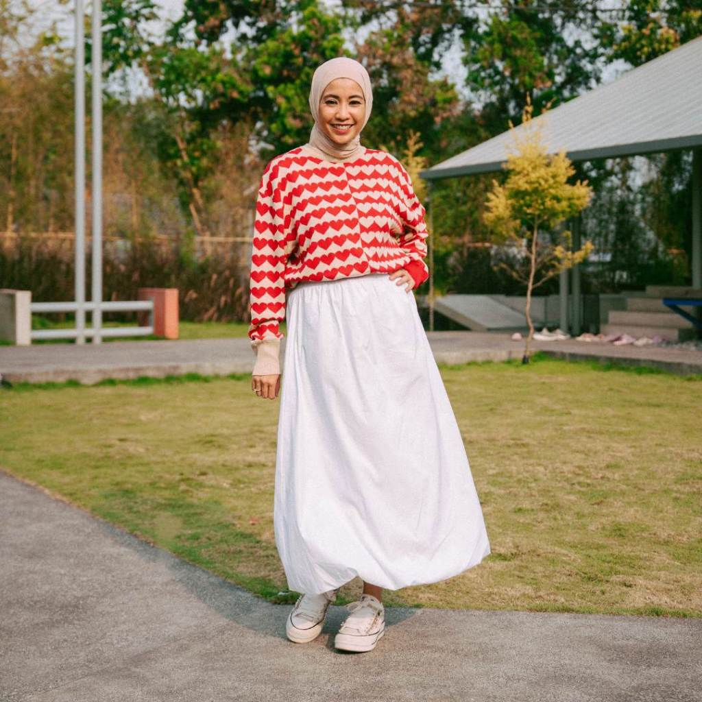 Nonaetal Nara Buble Skirt White