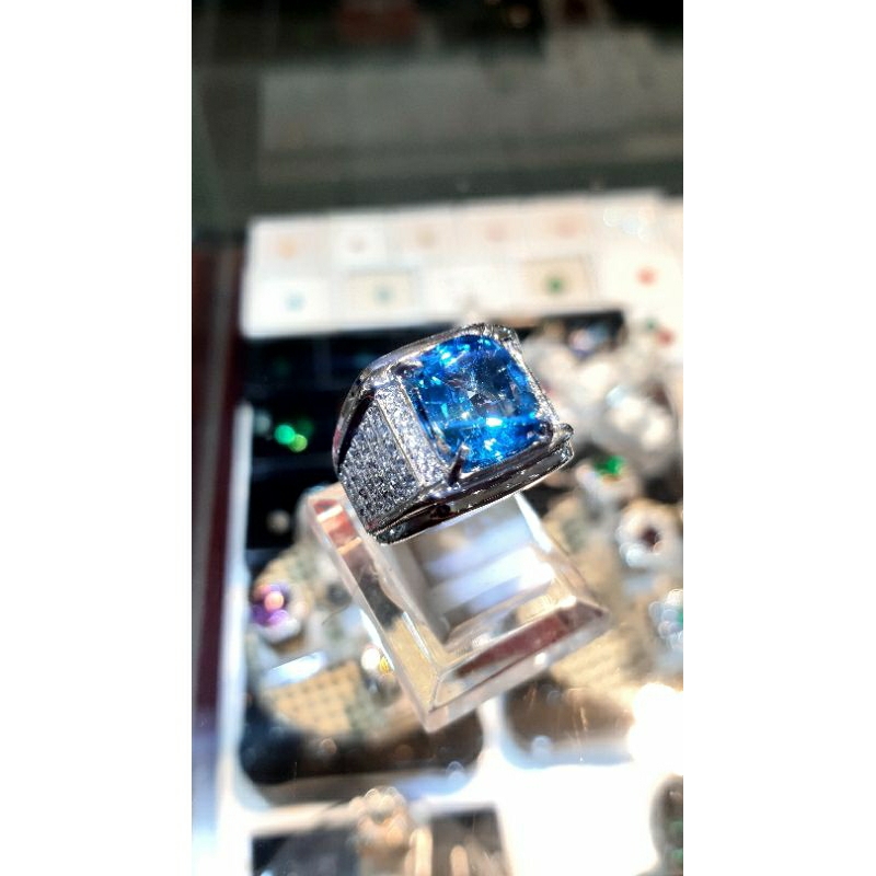CINCIN PERMATA BLUE TOPAZ SWISS TOP COLOR