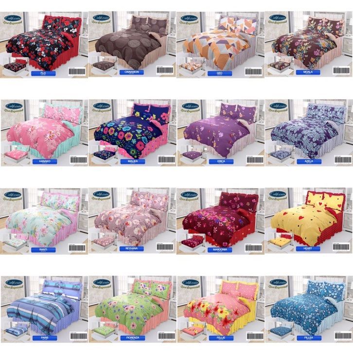 bedcover satu set rumbai merk CALIFORNIA set BED COVER, SPREI + BED COVER. SPrei Rumbai