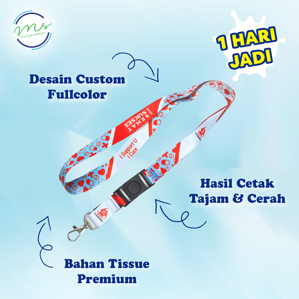 

Lanyard Custom Nama Printing Full 2 Sisi Ukuran 2cm dan 2,5 cm Murah Bisa Request Nama Design