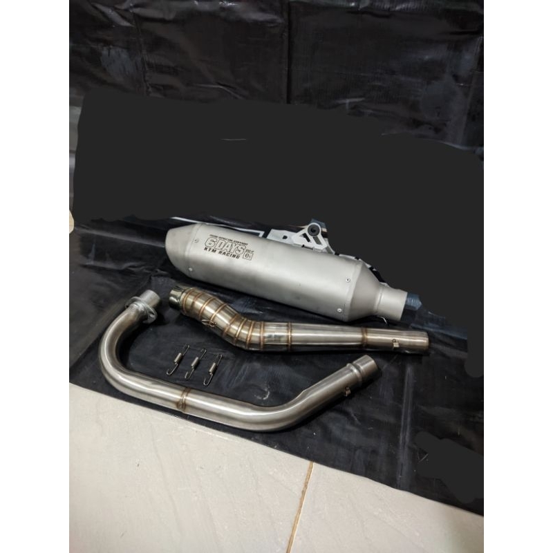 Knalpot copy KTM merek 6DAYS 1 set leheran pnp cb,mp,gl100,glkotak,tiger, tilas