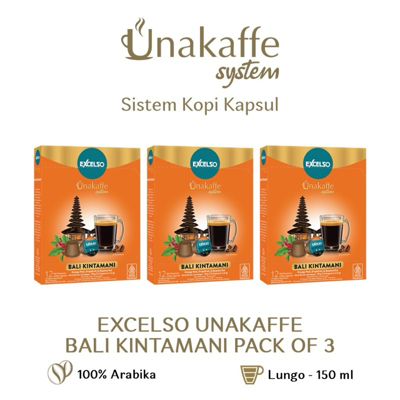 

Promo Paket 3 BOX BALI KINTAMANI Unakaffe Excelso Coffee Capsule