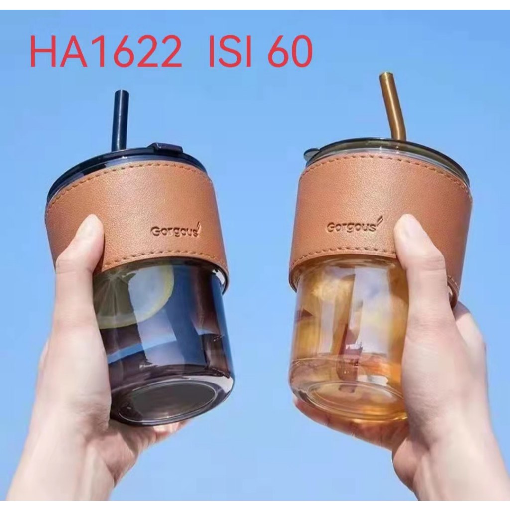 GELAS KACA WARNA + SEDOTAN / GELAS KACA ES KOPI