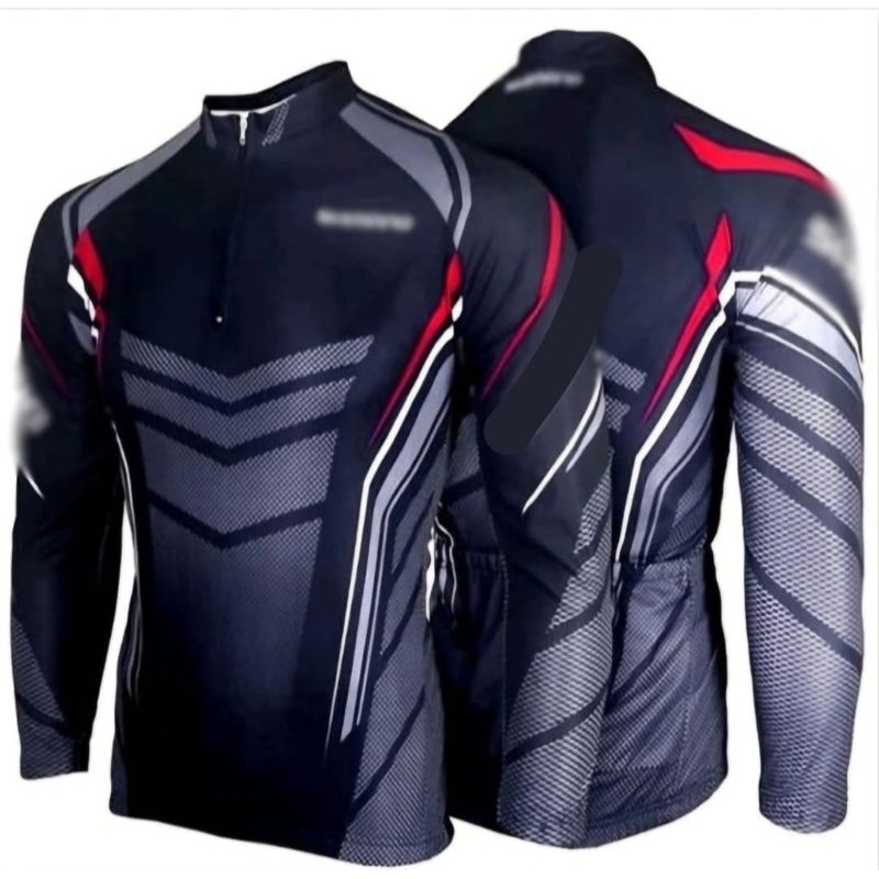 baju sepeda lengan panjang pria wanita jersey gowes cowok cewek kantong belakang