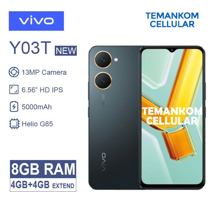 Vivo Y03T 8GB Y03 T RAM 4+4 4GB 32GB Baru Pengganti Y02 Murah Garansi RESMI