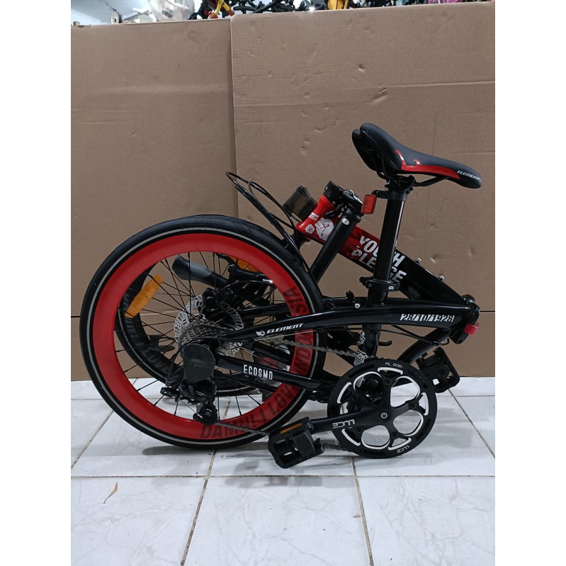 sepeda lipat 20 inch element ecosmo 10 speed alloy sumpah pemuda edition