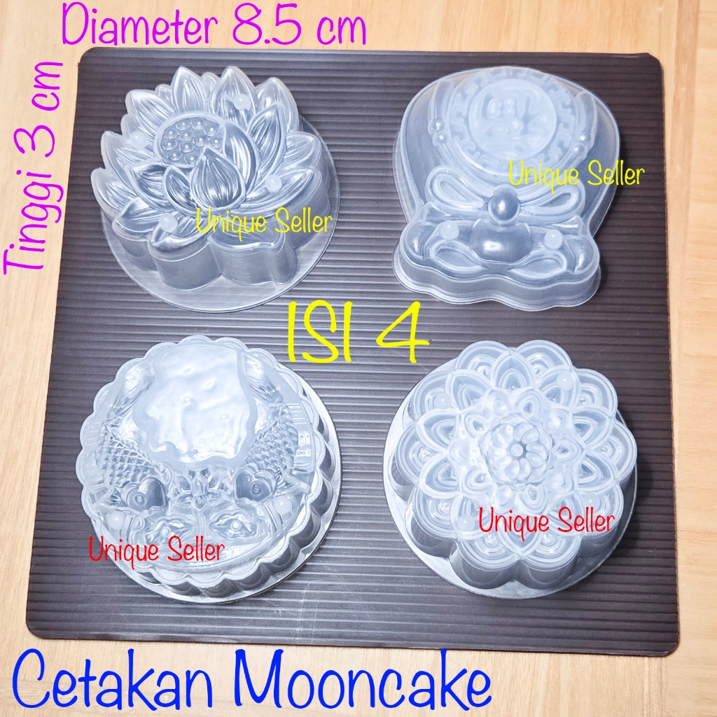 [Isi4] Cetakan Kue Bulan Mooncake Moon Cake Set 8.5 cm / Cetakan Pudding Puding Agar Jelly Jelli Jel
