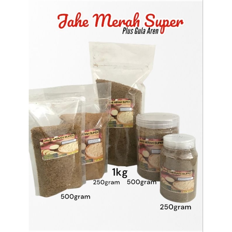 

Jahe merah super serbuk gula aren super 250gram 500gram 1kg