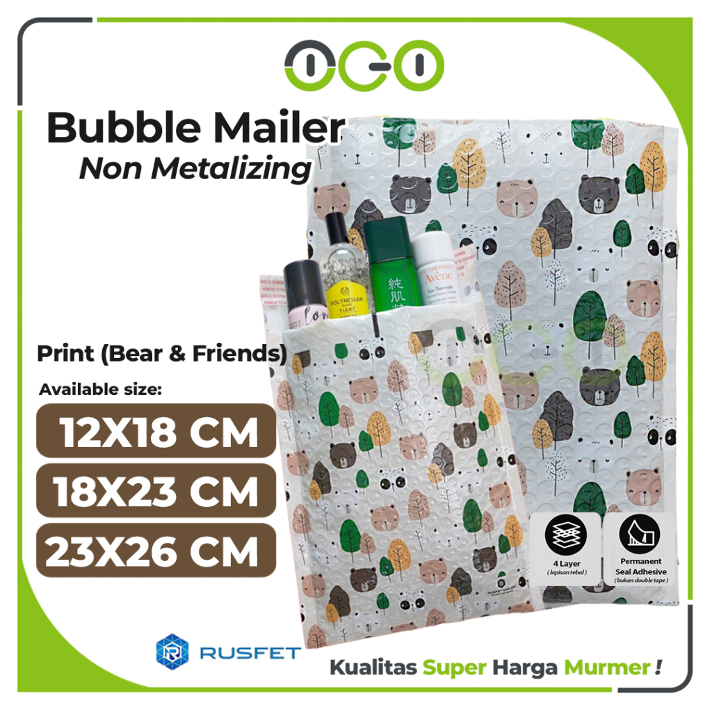 

Amplop Packing Bubble Mailer Motif Beruang Harga Ecer Satuan / Envelope Security Bag Mailer Rusfet