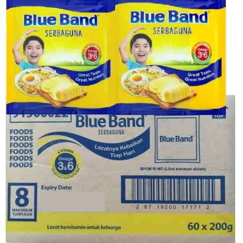 

BLUE BAND SERBAGUNA SACHET 200gr - 1 KARTON (ISI 60 PACK)