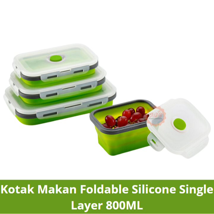 Kotak Makan Lunch Box Foldable Silicone Single Layer