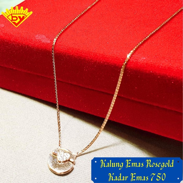 Kalung Rantai Emas Rosegold  Kadar Emas 750
