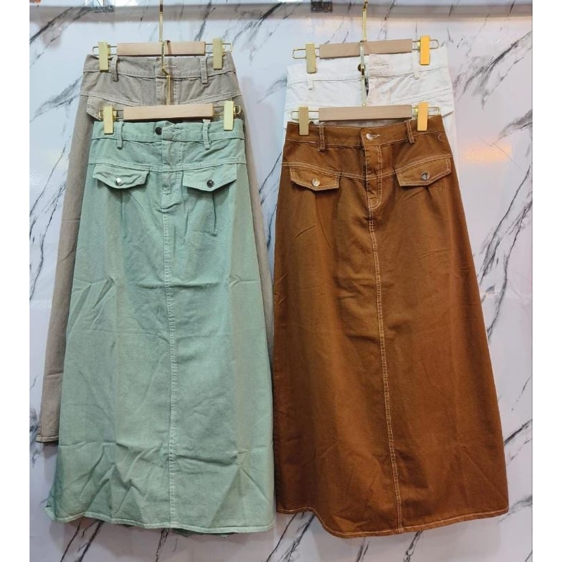 Rok Jeans model Line A Rok bawahan Wanita Terbaru